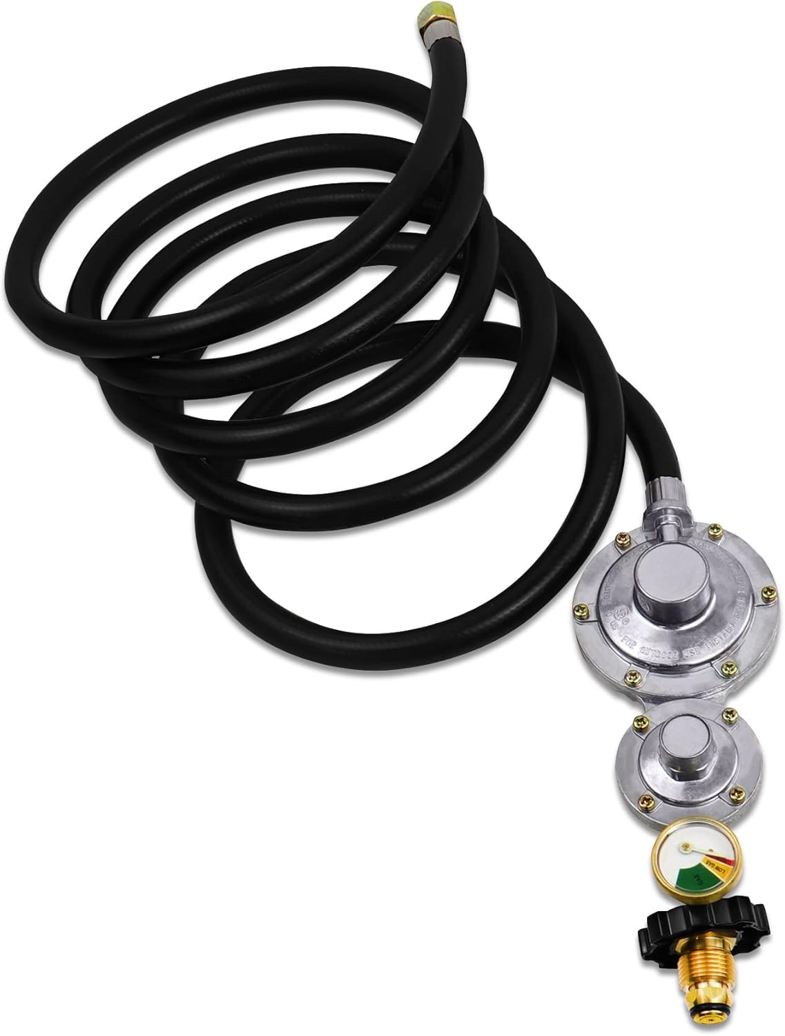 Upgraded Two Stage Propane Regulator with 10ft Hose and Gauge