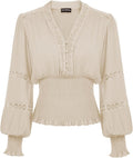 Scarlet Darkness Renaissance Peasant Blouse - Vintage V Neck Smock