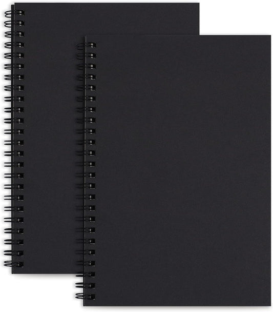 LABUK 2-Pack A5 Unlined Notebooks - Blank Sketchbook Duo