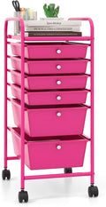 Giantex 6 Storage Drawer Rolling Organizer Cart - Colorful Mobile