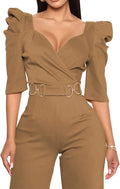 ZonJie Sexy Jumpsuits for Women Plus Size - Flattering Deep V Romper