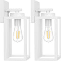 Outdoor Wall Light Fixtures 2-Pack - Modern White Waterproof Lanterns