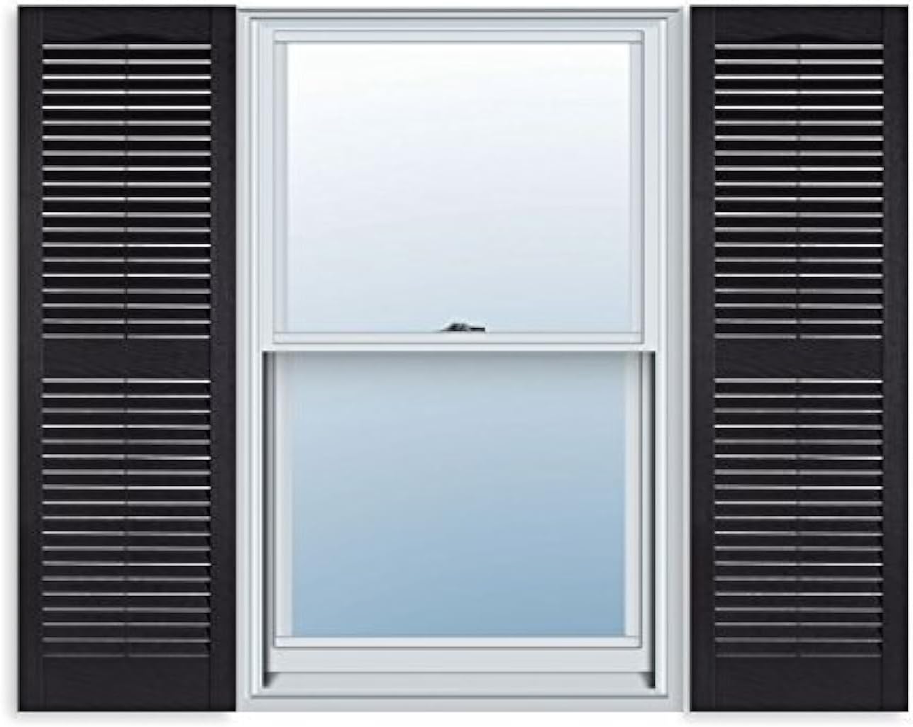 15 Inch x 55 Inch Standard Louver Exterior Vinyl Window Shutters