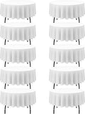 White Round Tablecloths 90 in 10 Pack - Reusable Event Covers