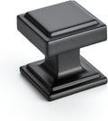 Matte Black Square Cabinet Knobs 30 Pack - Solid Zinc, Modern Fit