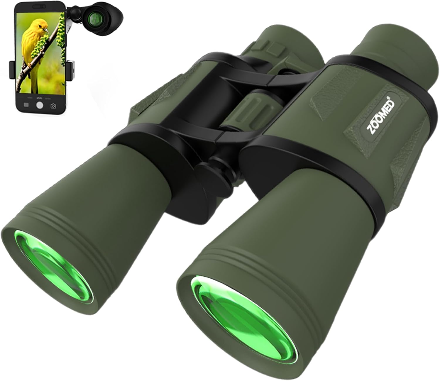 High Power 20x50 Binoculars with Phone Bracket Adapter