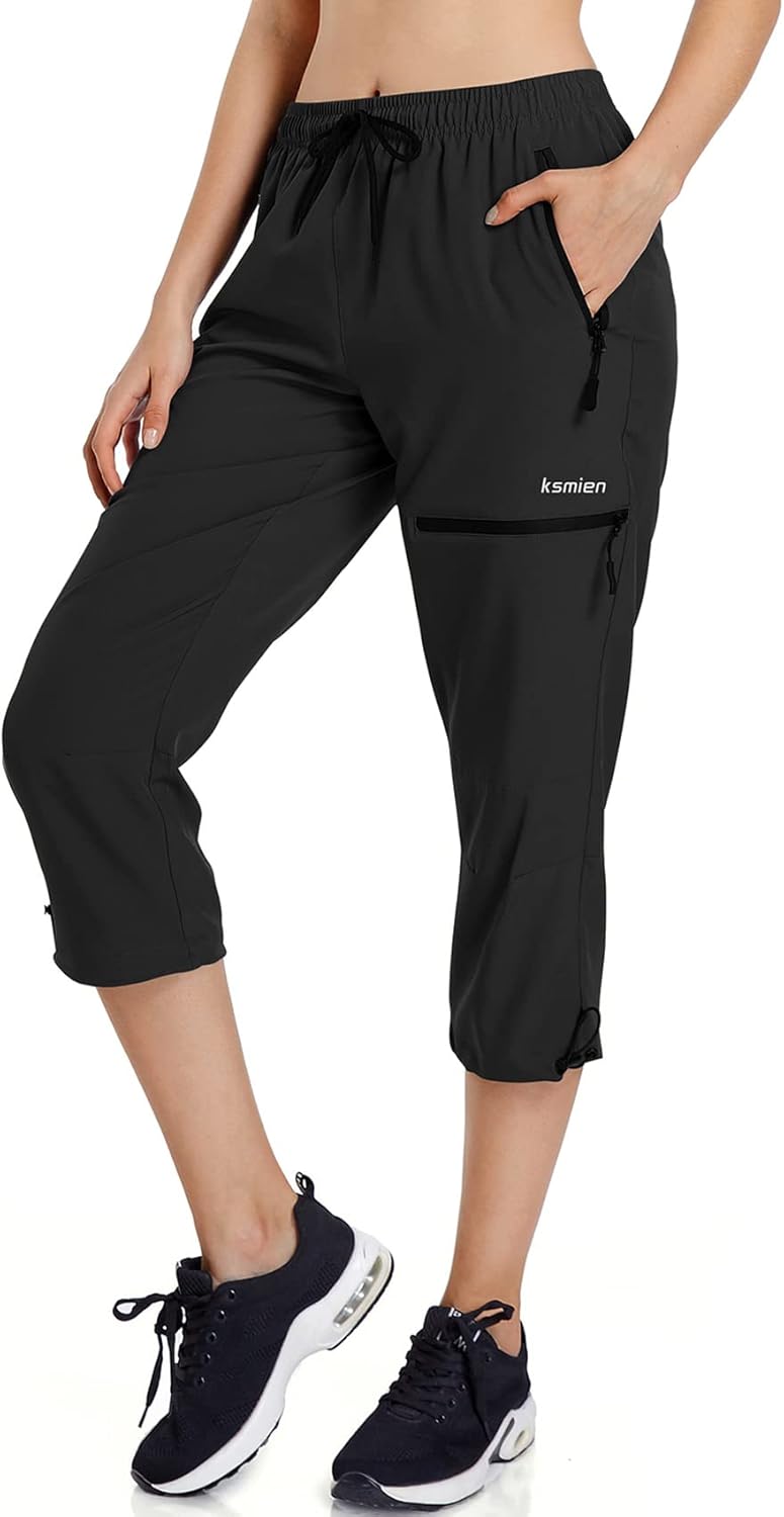 Ksmien Women's Lightweight Hiking Capri Pants for Outdoor Fun