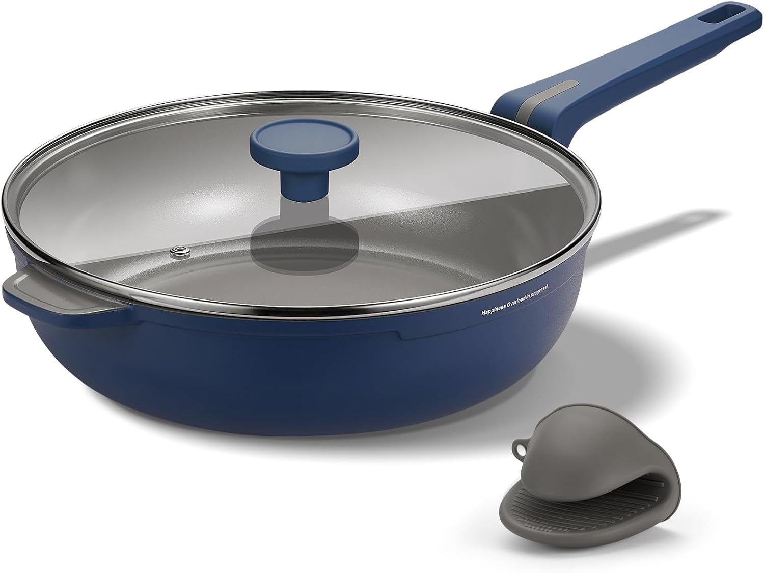 PekGema Ceramic Nonstick Saute Pan with Lid for Versatile Cooking