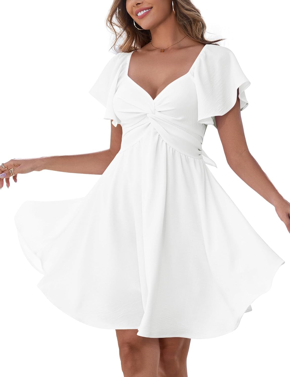 Florboom Women's Sweetheart Knot Front Dress for Summer Style