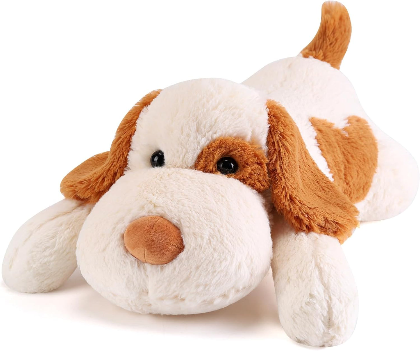 Meowtastic Brown & White Dog Weighted Stuffed Animal for Comfort