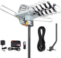 Outdoor Digital Amplified HDTV Antenna 150 Mile Motorized Rotation
