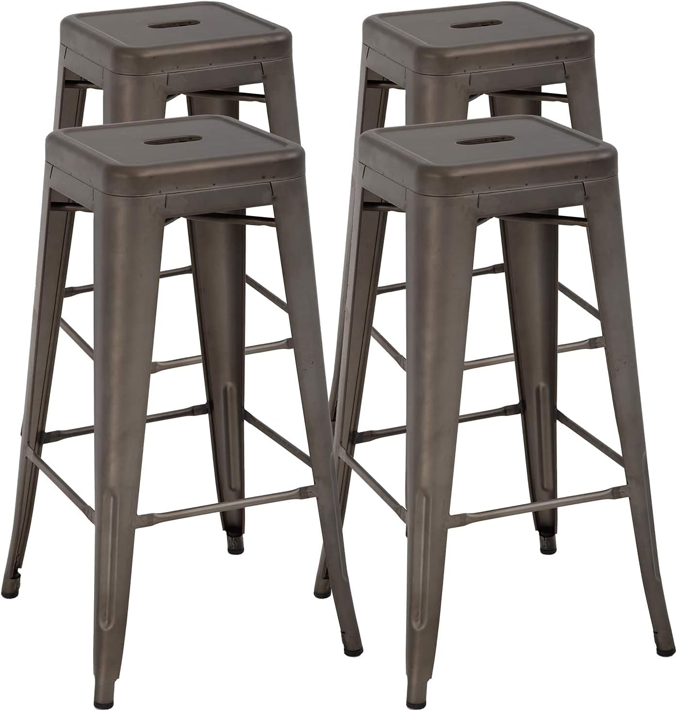 FDW Metal Bar Stools Set of 4 for Indoor and Outdoor Use