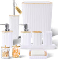 Bathroom Accessories Set - Elegant White 10PC Bathroom Accessory Set