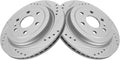 Rear Performance Brake Rotors Set G-Coated Cross Drilled & Slotted