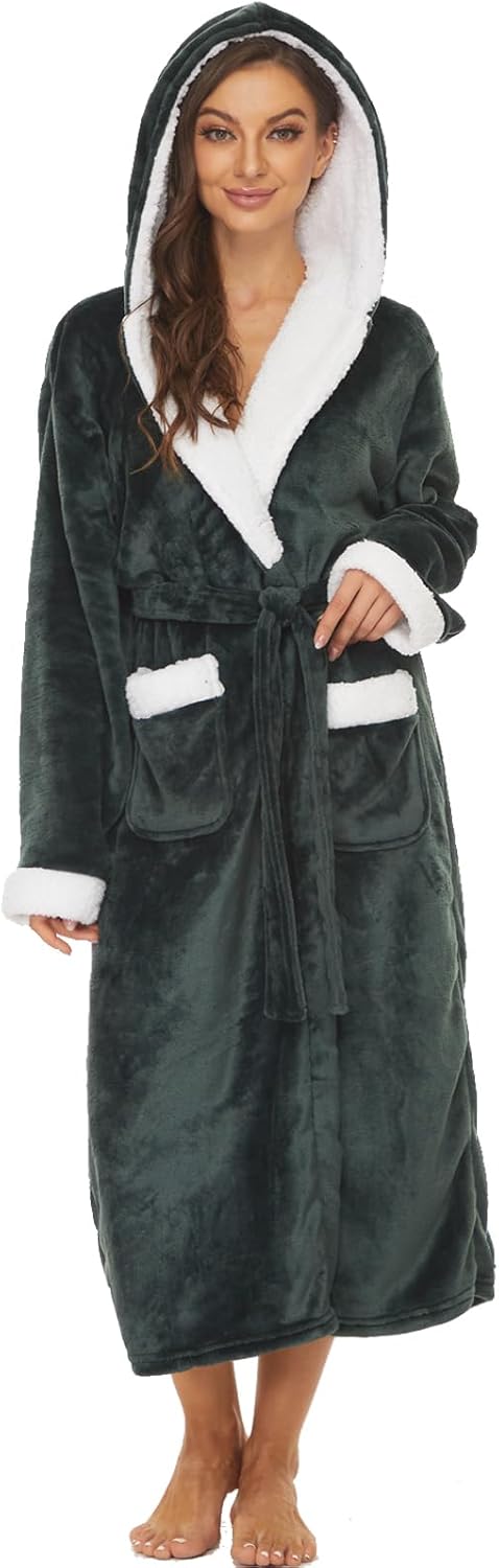 ccko Plush Robes For Women - Soft Warm Fleece Bathrobe