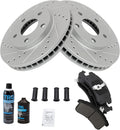 Front Brake Pad & Rotor Kit Performance Ceramic G-Coated Slotted X