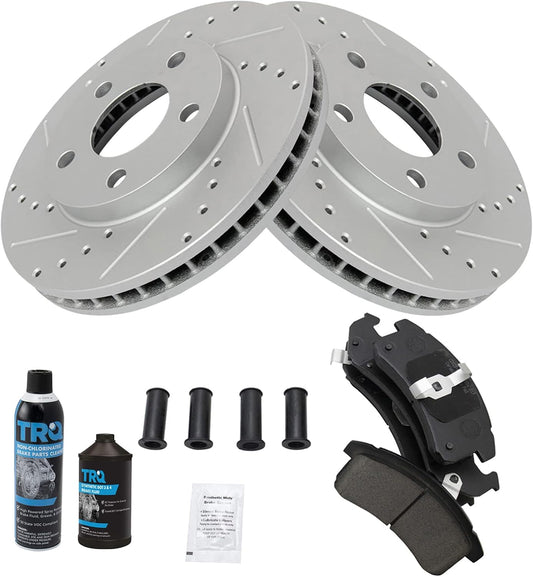 TRQ Front Brake Pad & Rotor Kit for 94-97 Buick & More