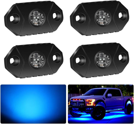 4WDKING Blue LED Rock Lights for Off Road Vehicles and More