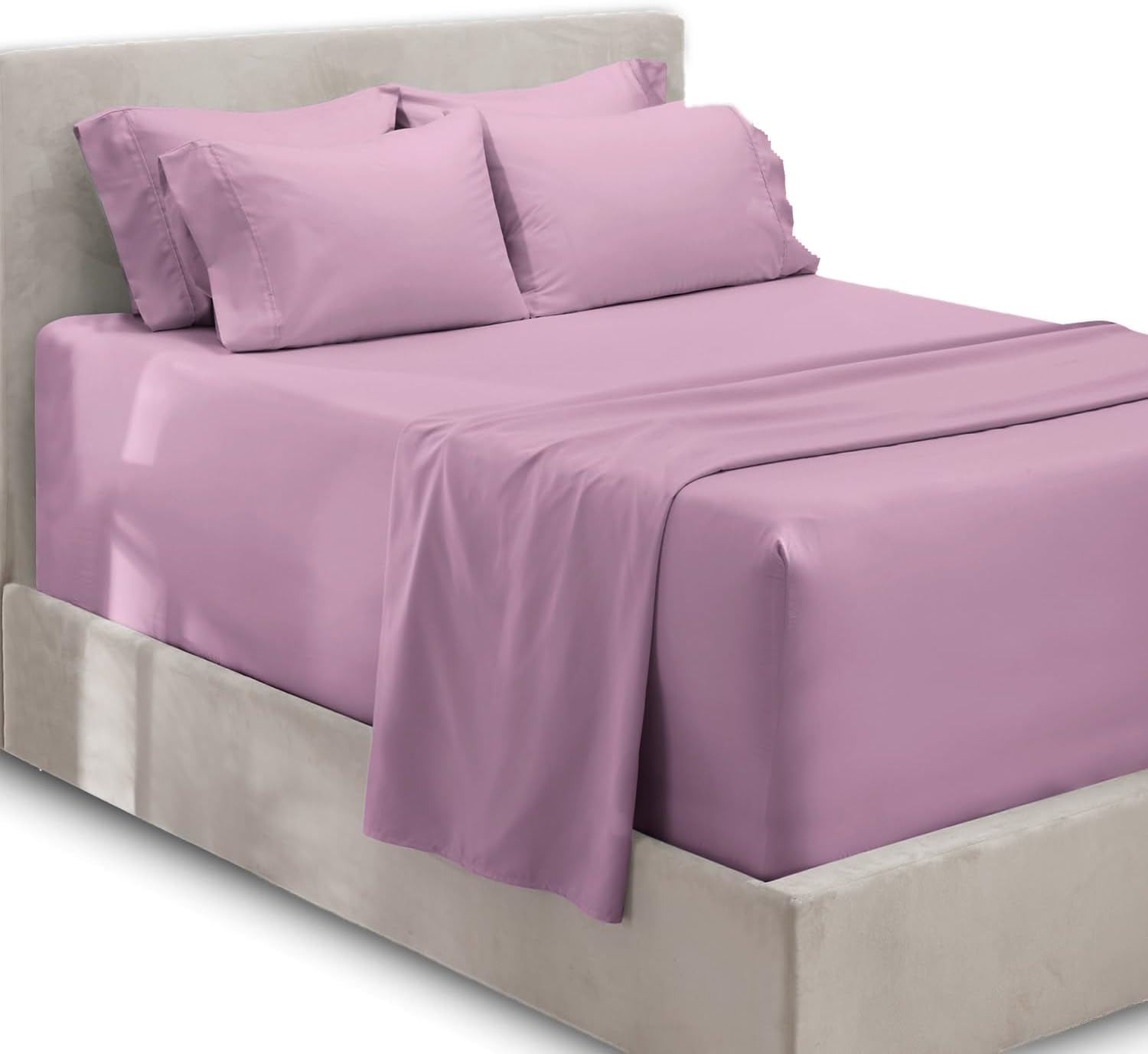 Luxury Soft 6 Piece Bed Sheet Set for Split King Size Mattresses