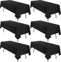 Black Rectangular Polyester Tablecloth 60 x 126 in 6 Pack - Stain