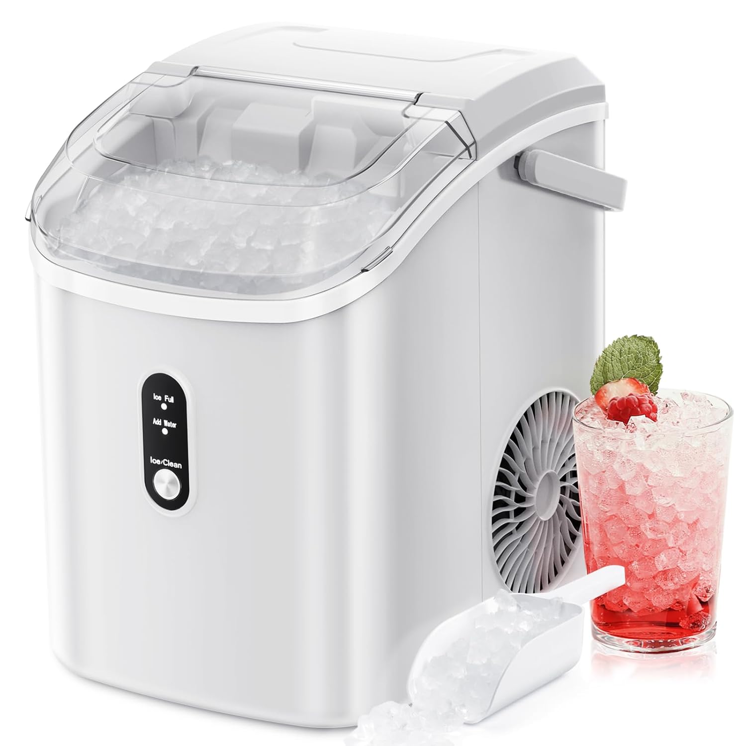 Antarctic Star Nugget Ice Maker - 34lbs/Day, Self-Cleaning, Portable