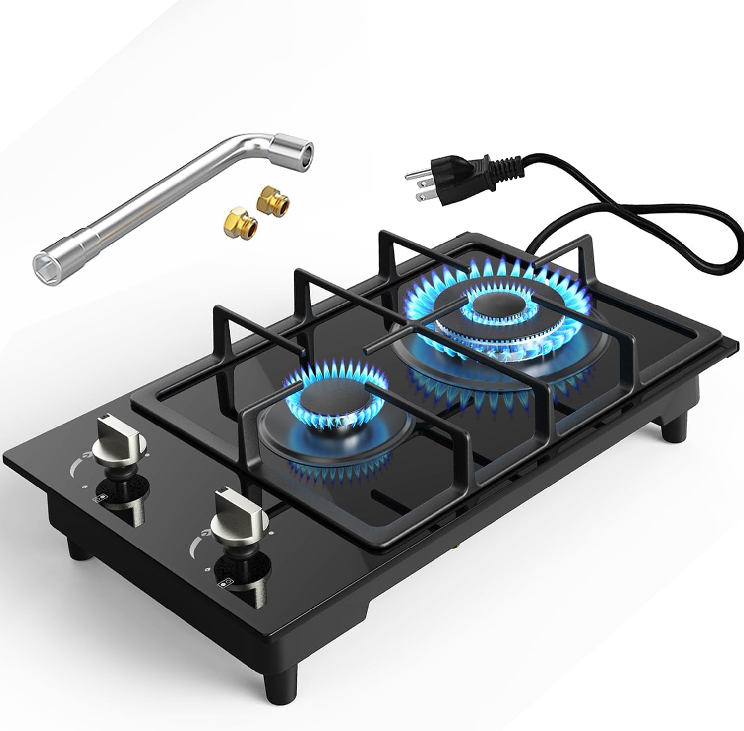 12 Inch Gas Cooktop with 2 Burners for RVs and Apartments