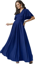 Cobalt Royal Blue Womens Plus Size Elegant Maxi Dress - Flattering