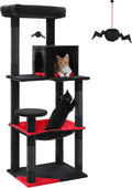 Gothic Cat Tree 56.3in Tall Cat Tower with Large Hammock - Sturdy
