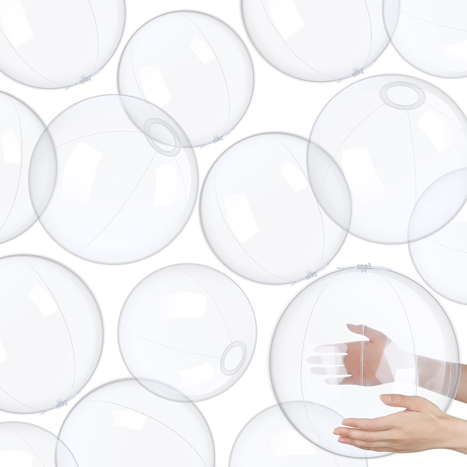 50 Pieces Inflatable Clear Beach Balls for Summer Fun