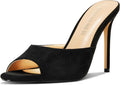Women Stiletto Peep Toe Slingback Heels 3.9in - Classic Elegant