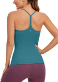Butterluxe Womens Racerback Tank Top with Built-In Bra - Spaghetti