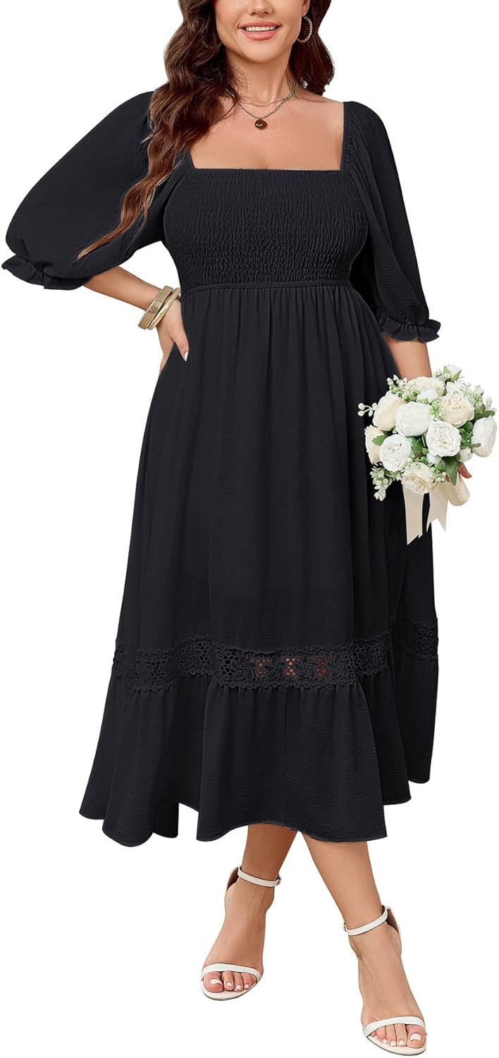 SCOMCHIC Plus Size Maxi Dress for Weddings and Parties