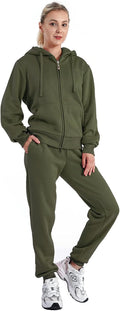 LeeHanTon Sherpa Zipper Womens Sweatsuits for Winter Comfort