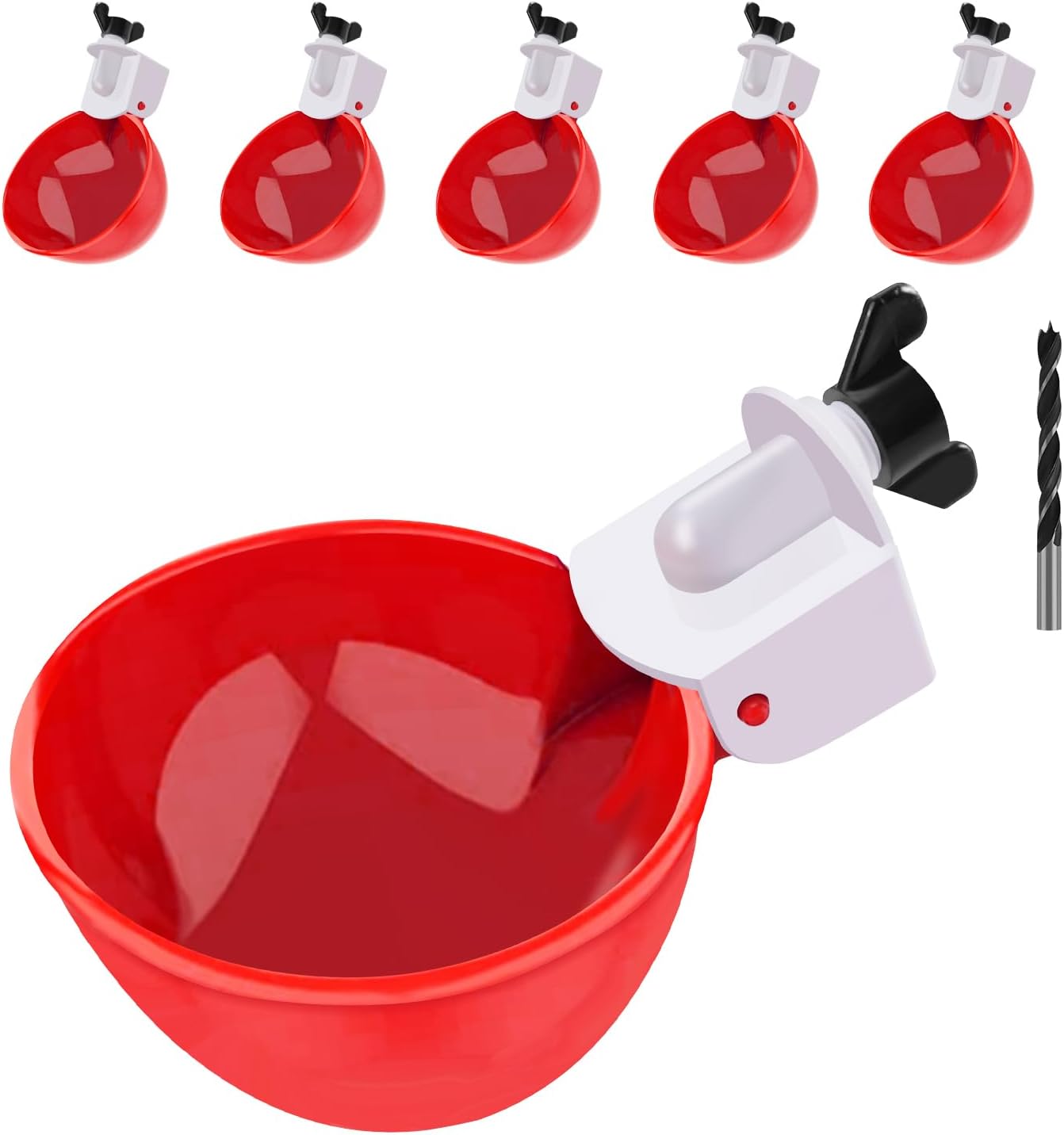 Automatic Chicken Waterer Cups - 6 pack | Easy Mounting Holes