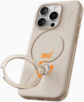 TORRAS 360 Spin Stand iPhone 15 Pro Case - Dune Beige Stand