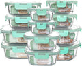 12 Pack Glass Meal Prep Containers - Stackable Space-Saving Set