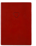 WORLD TRAVELER Eccolo Red Embossed Heart Writing Journal Notebook