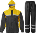 Men's Rain Suit High Visibility Reflective Work Rain Jacket Pants gear