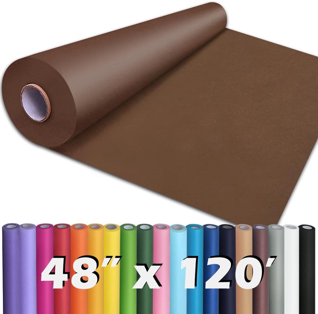 PerkHomy 48in x 120ft Coffee Kraft Paper Roll for Crafting
