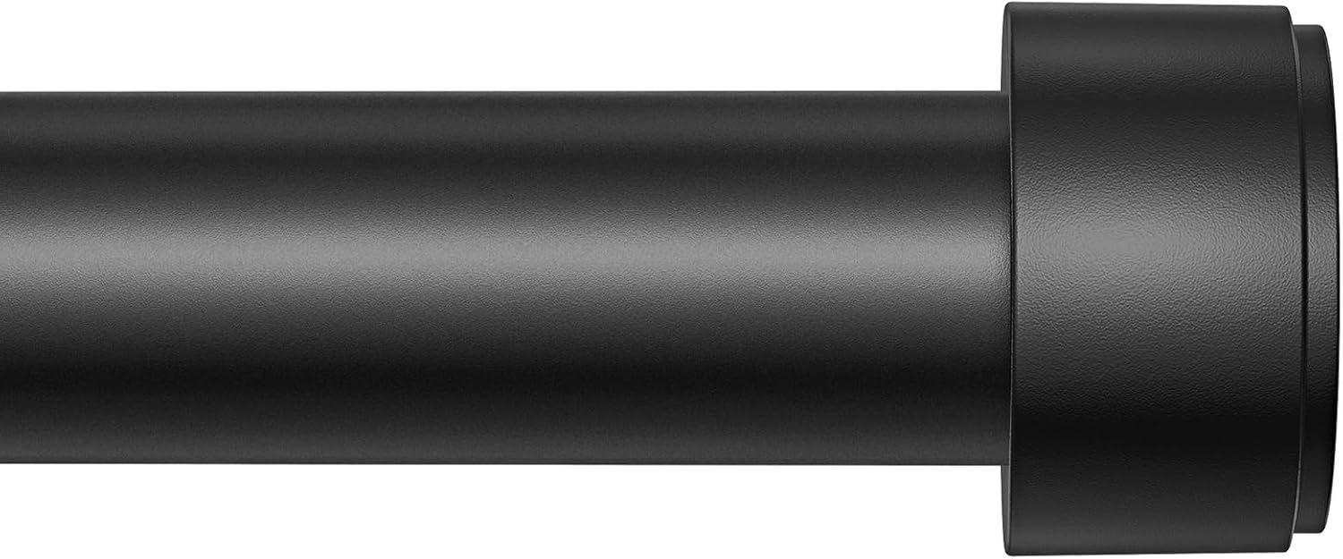 Adjustable Black Curtain Rod Set - Easy Install!