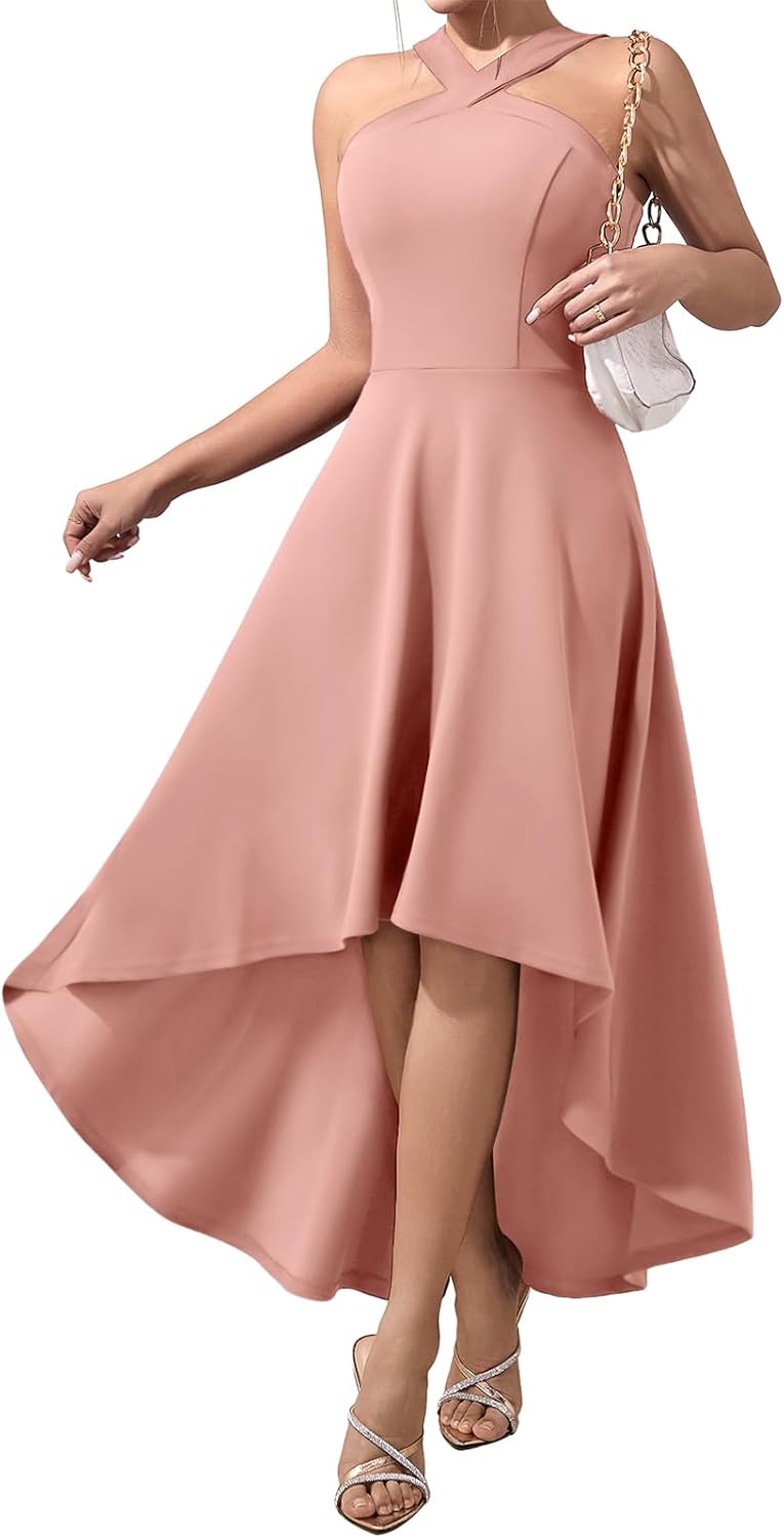 DRESSTELLS Formal Cocktail Dress for Women, High Low Elegance