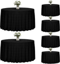 120 in Black Round Tablecloth 6 Pack - Durable Polyester Covers