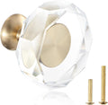12-Pack 1-1/4-Inch White Cabinet Glass Crystal Patterned Knob - Light