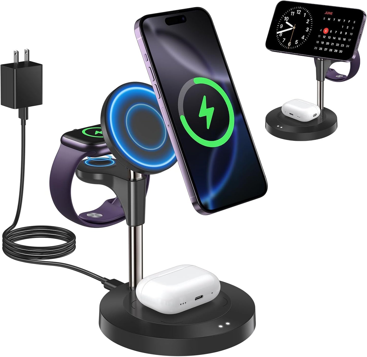 Wireless 3-in-1 Fast Charger Apple Devices - Aeinidi