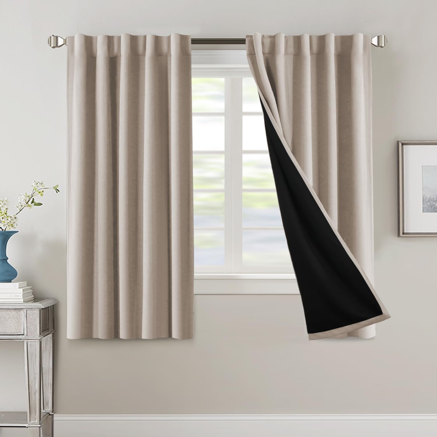 H.VERSAILTEX 100% Blackout Curtains for Bedroom and Living Room