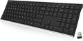 Arteck Stainless Steel Wireless Keyboard - Rechargeable, Slim Design