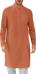 Gafeng Men's Button Down Cotton Kaftan Robe for Comfortable Wear