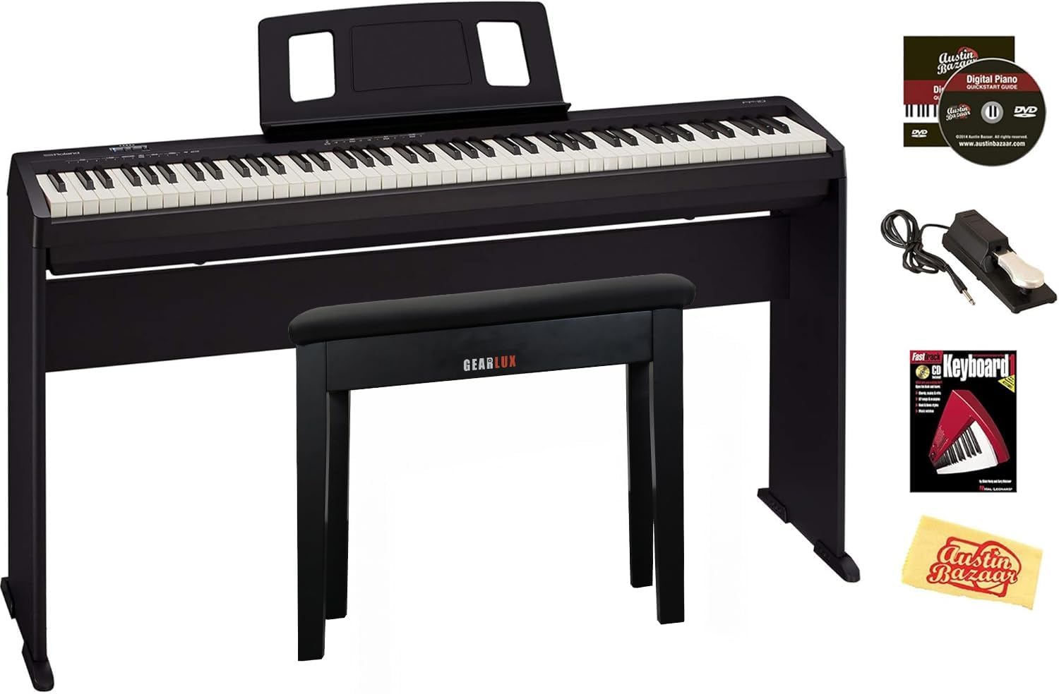 Roland FP-10 Digital Piano Bundle with Stand, Bench, and Lessons