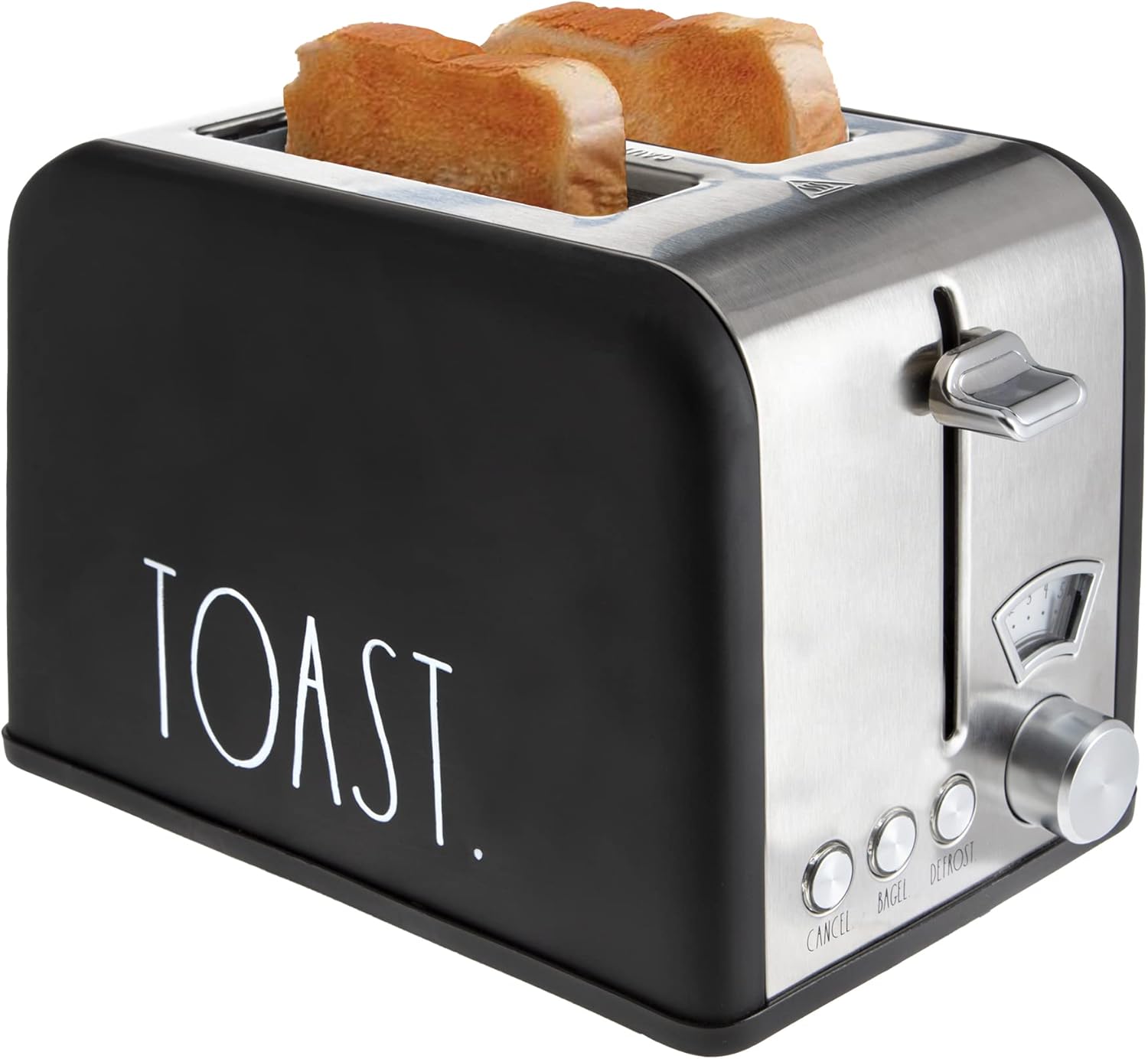 Rae Dunn Stainless Steel 2 Slice Toaster with Wide Slots