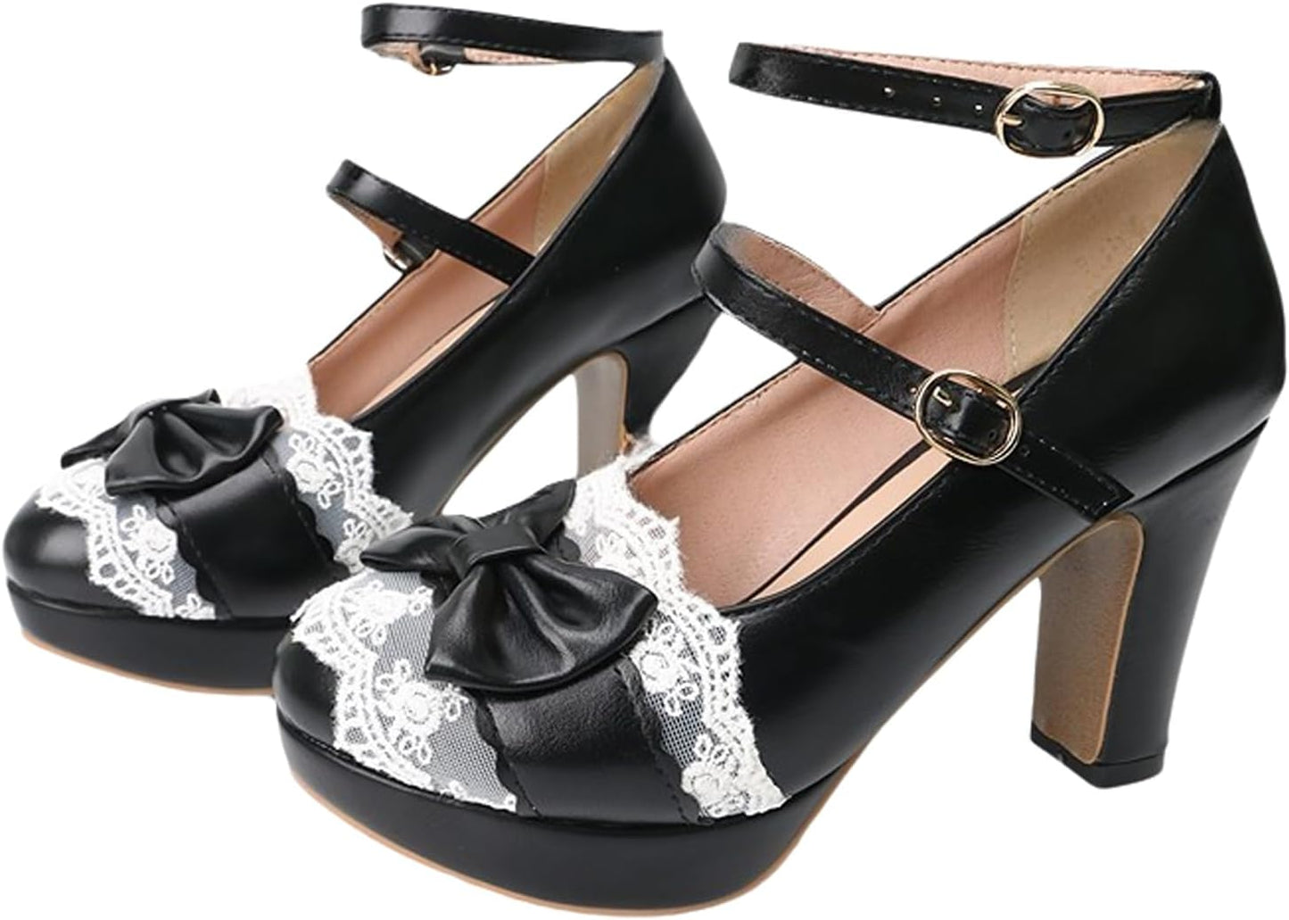 Cute Bow Heels Mary Janes Shoes for Women Dressy Occasions